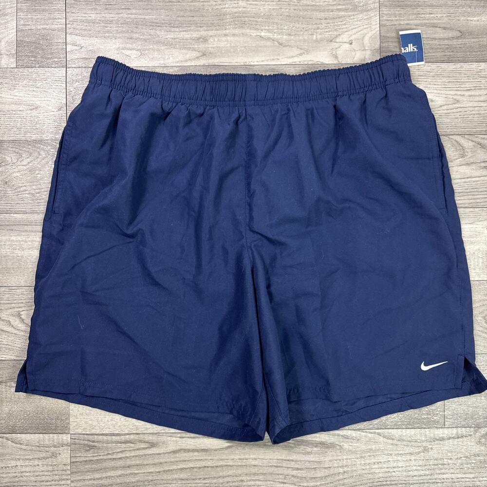 Nike Solid Lap 7" Inseam Volley Swim Trunks Shorts Navy Blue sz XL